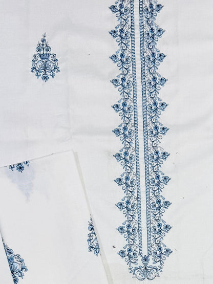 Premium Embroidered Unstitched Dhanak 3-Piece Suit