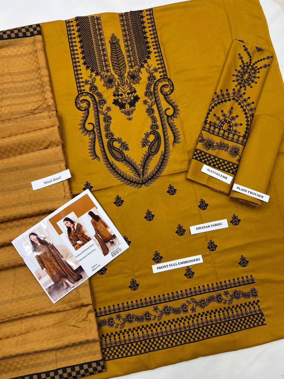 Unstitched - Dhanak 3pc Embroidered Suit