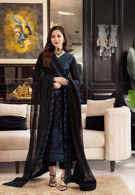 Premium Unstitched - Embroidered Lawn 3pc Suit