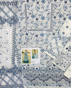 Faiza Saqlain Heavy Embroidered Unstitched Lawn 3pc Suit