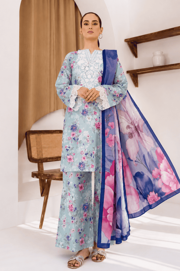 SHANAYA - Unstitched - Lawn 3pc Printed Suit