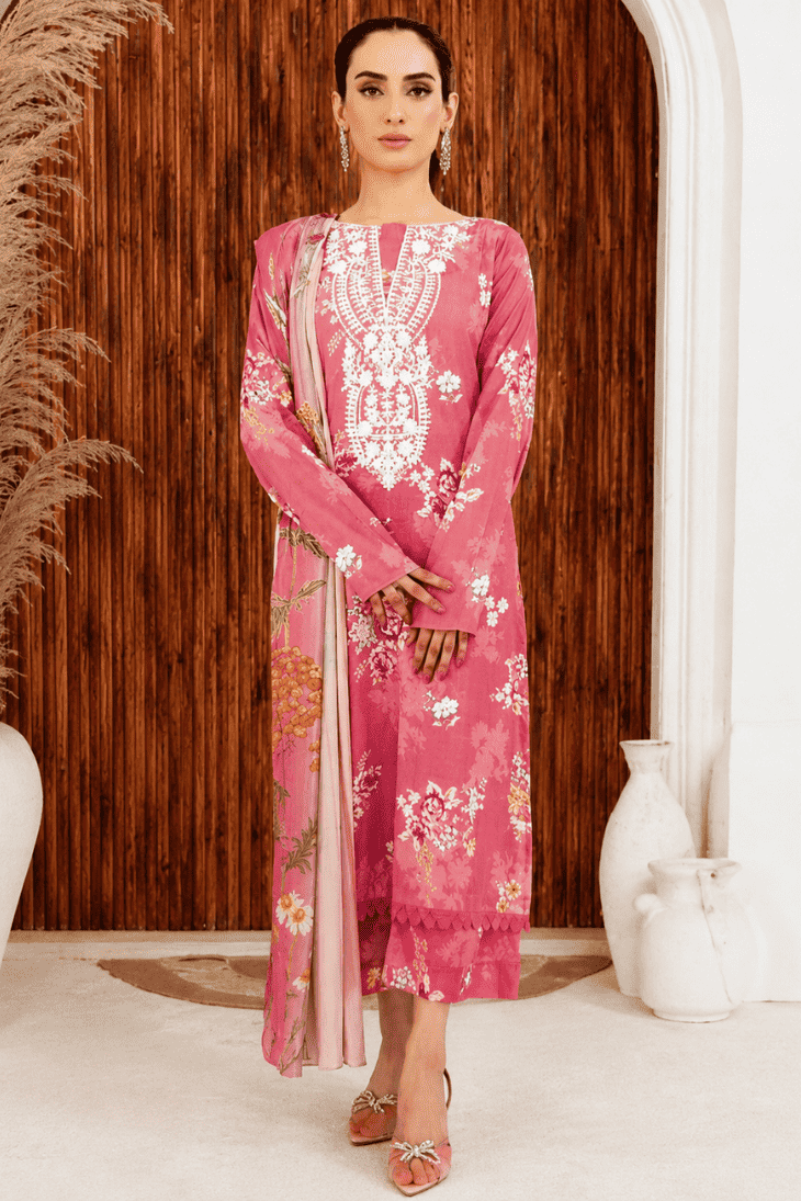 SHANAYA - Unstitched - Lawn 3pc Printed Suit