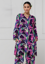 Abstract Floral Printed All-Over Chamki Linen 2-Piece Suit
