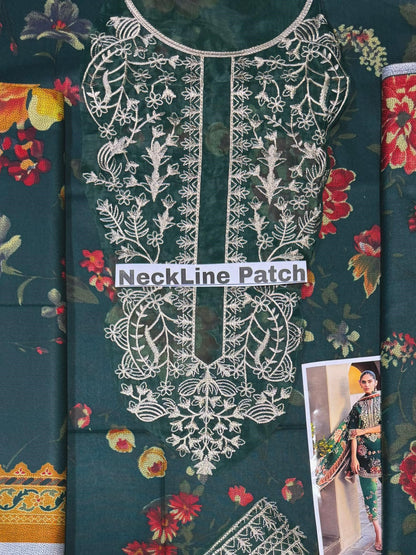 Unstitched - Dhanak 3pc Embroidered Suit