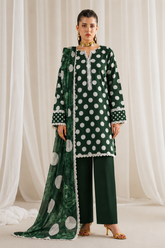 ZEYORAH - Unstitched - Lawn 3pc Printed Suit