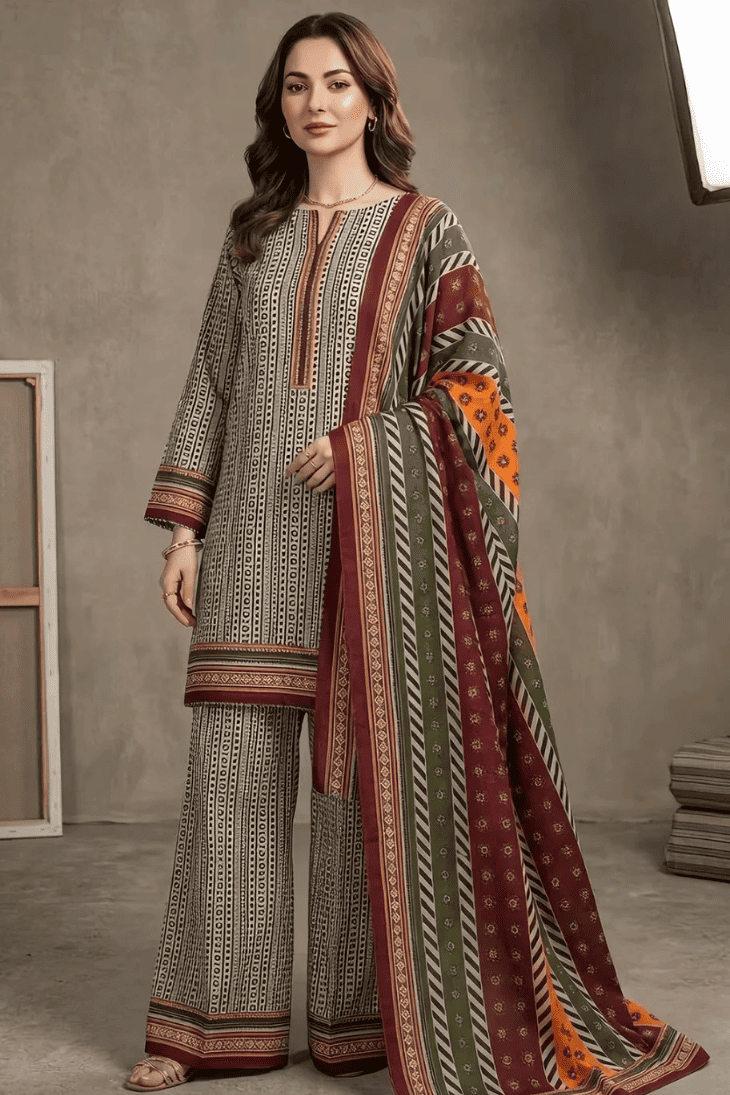 BIN SAEED - Unstitched - Lawn 3pc Printed Suit