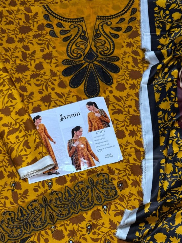 Unstitched - Linen 3pc Embroidered Suit