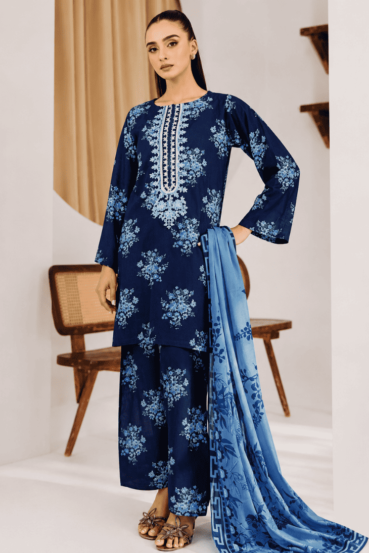 SHANAYA - Unstitched - Lawn 3pc Printed Suit