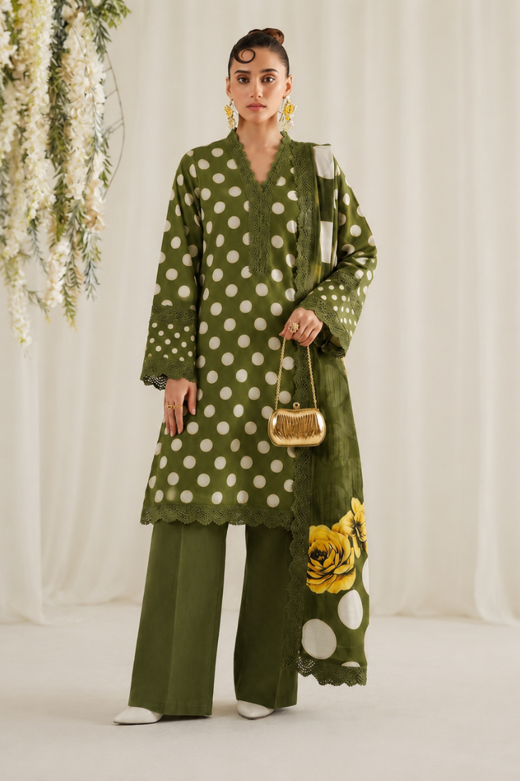 ZEYORAH - Unstitched - Lawn 3pc Printed Suit