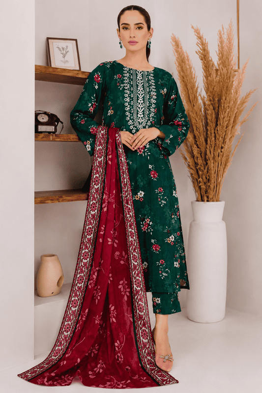 SHANAYA - Unstitched - Lawn 3pc Printed Suit