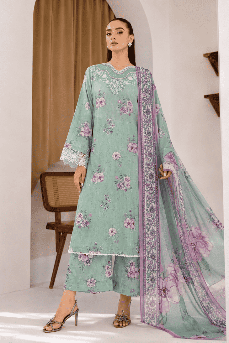 SHANAYA - Unstitched - Lawn 3pc Printed Suit