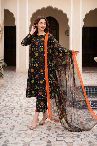 CHUNRI - Unstitched - Lawn 3pc Printed Suit