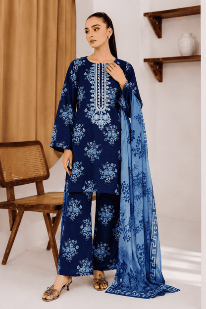 SHANAYA - Unstitched - Lawn 3pc Printed Suit