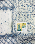 Faiza Saqlain Heavy Embroidered Unstitched Lawn 3pc Suit