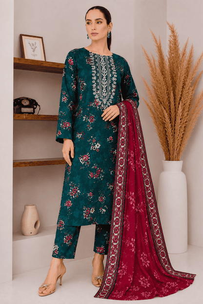 SHANAYA - Unstitched - Lawn 3pc Printed Suit
