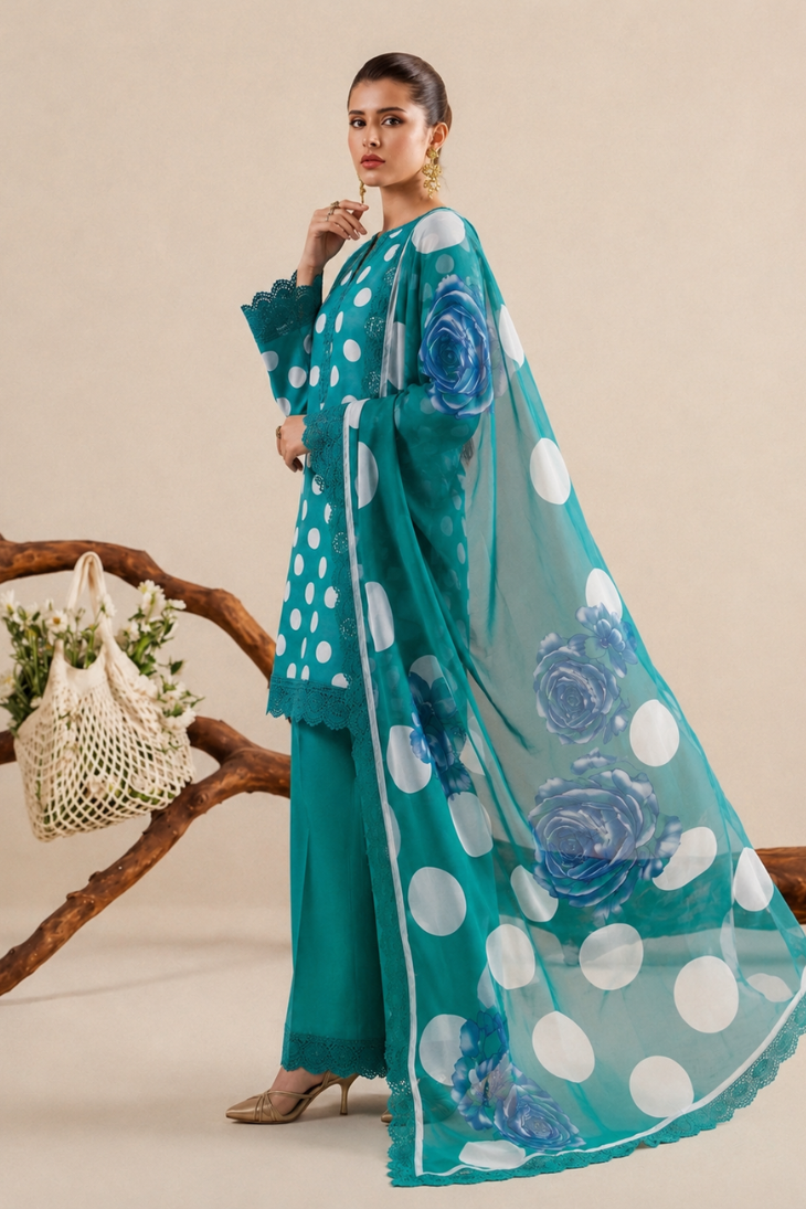 ZEYORAH - Unstitched - Lawn 3pc Printed Suit