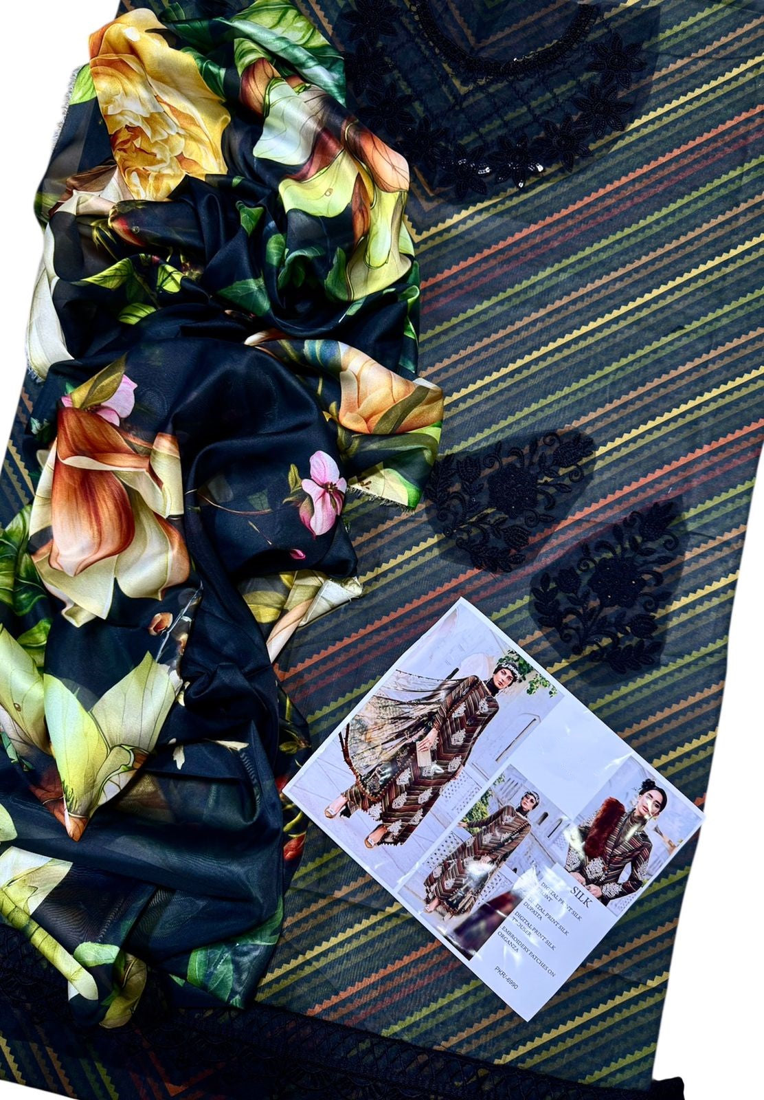 Unstitched - Pure Silk 3pc Printed Suit