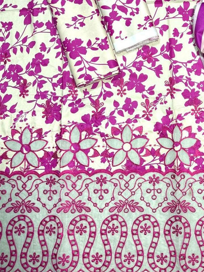 Unstitched - Linen 3pc Embroidered Suit
