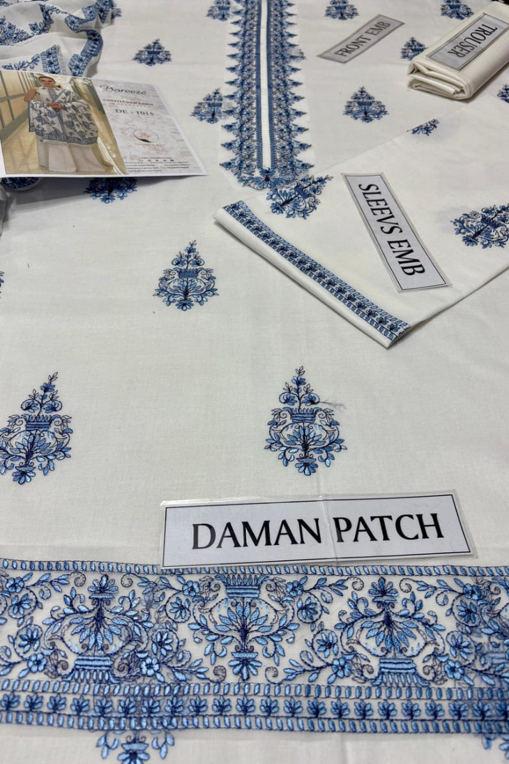 Bareeze - Premium Unstitched - Embroidered Lawn 3pc Suit