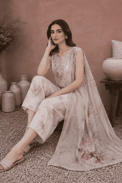 SHANAYA - Unstitched - Lawn 3pc Printed Suit