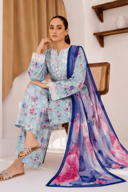 SHANAYA - Unstitched - Lawn 3pc Printed Suit