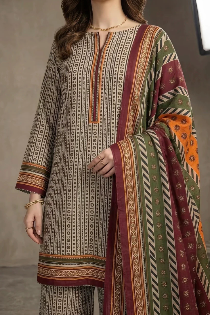 BIN SAEED - Unstitched - Lawn 3pc Printed Suit
