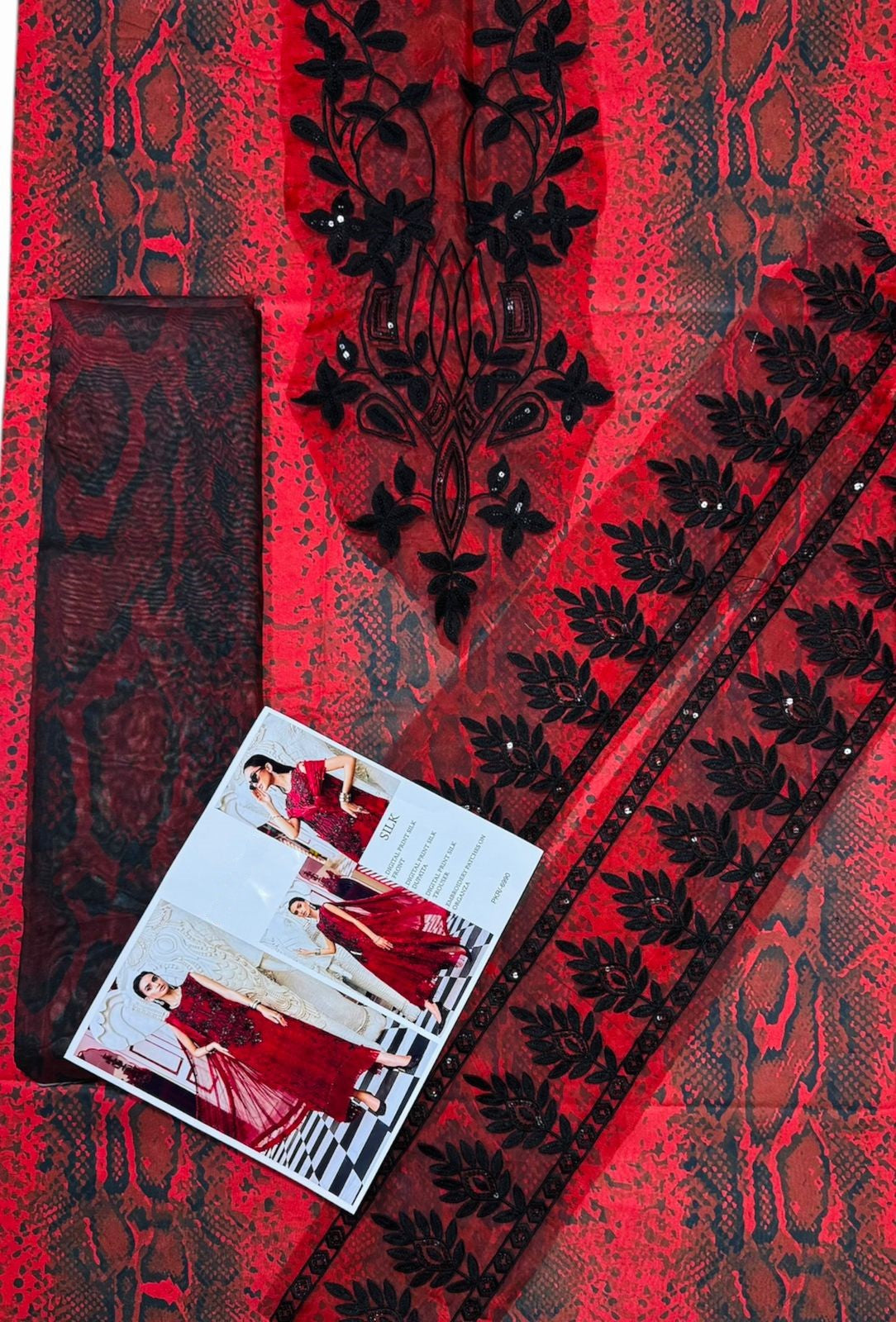 Unstitched - Pure Silk 3pc Printed Suit