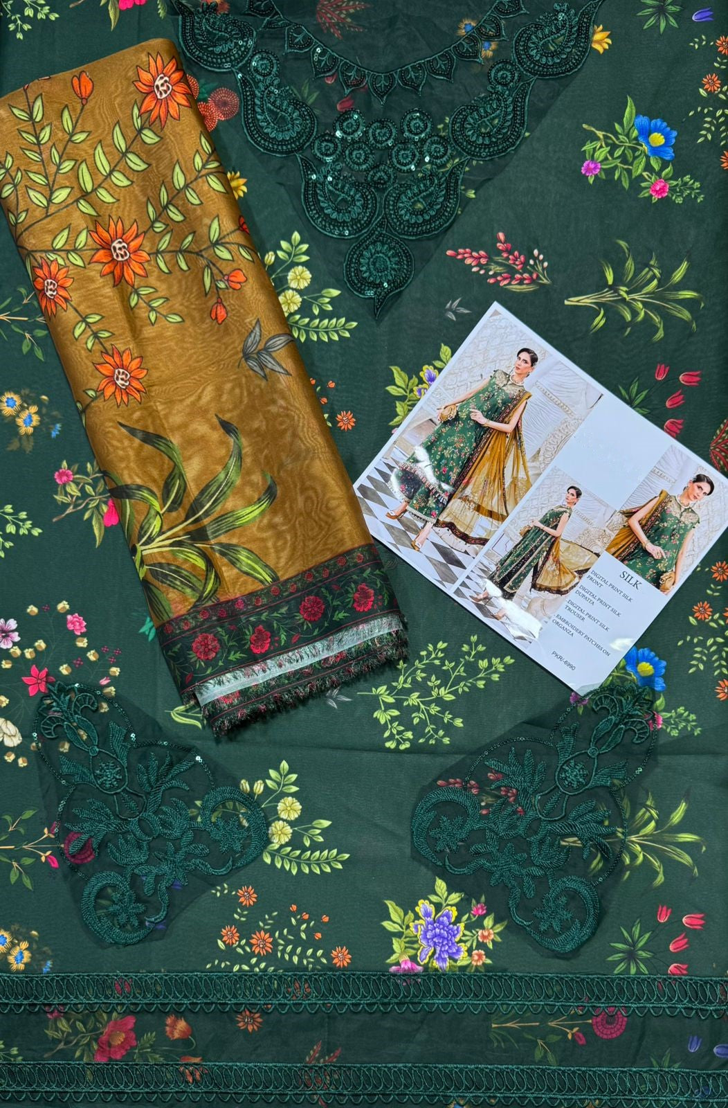 Unstitched - Pure Silk 3pc Printed Suit