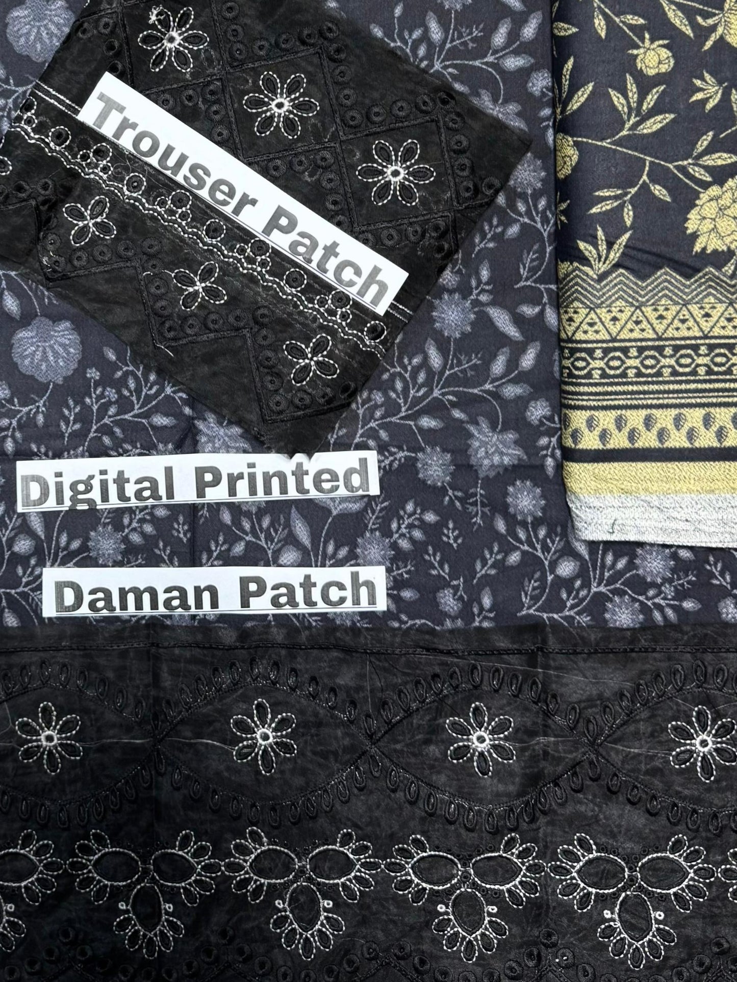 Unstitched - Dhanak 3pc Embroidered Suit