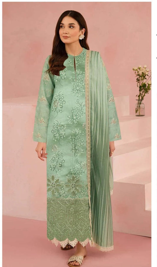 Unstitched - Linen 3pc Embroidered Suit