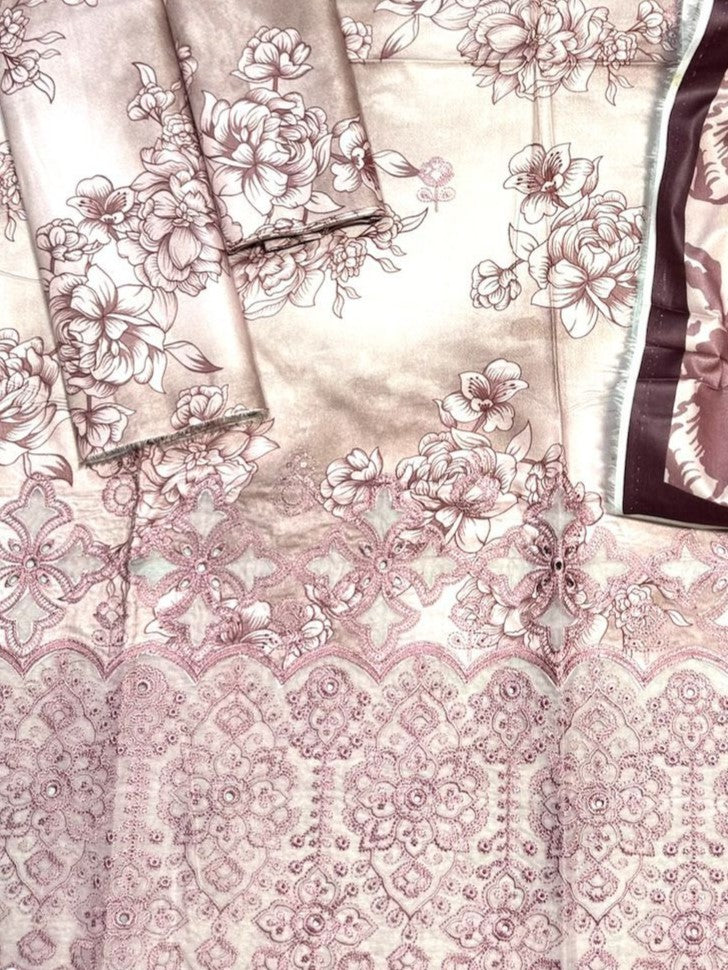 Unstitched - Linen 3pc Embroidered Suit