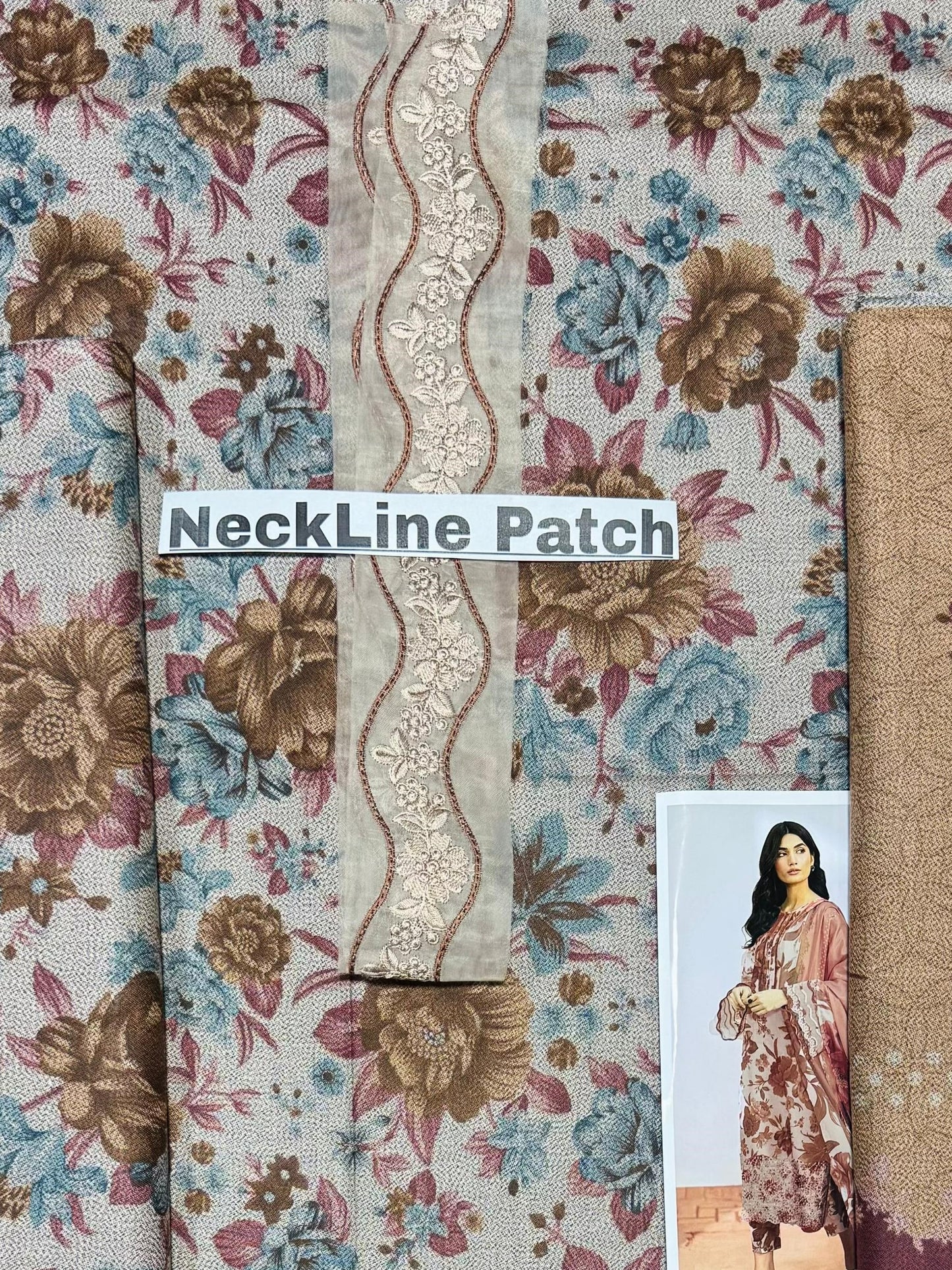 Unstitched - Dhanak 3pc Embroidered Suit