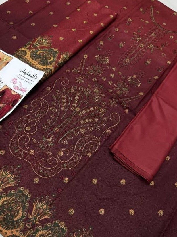Unstitched - Dhanak 3pc Embroidered Suit