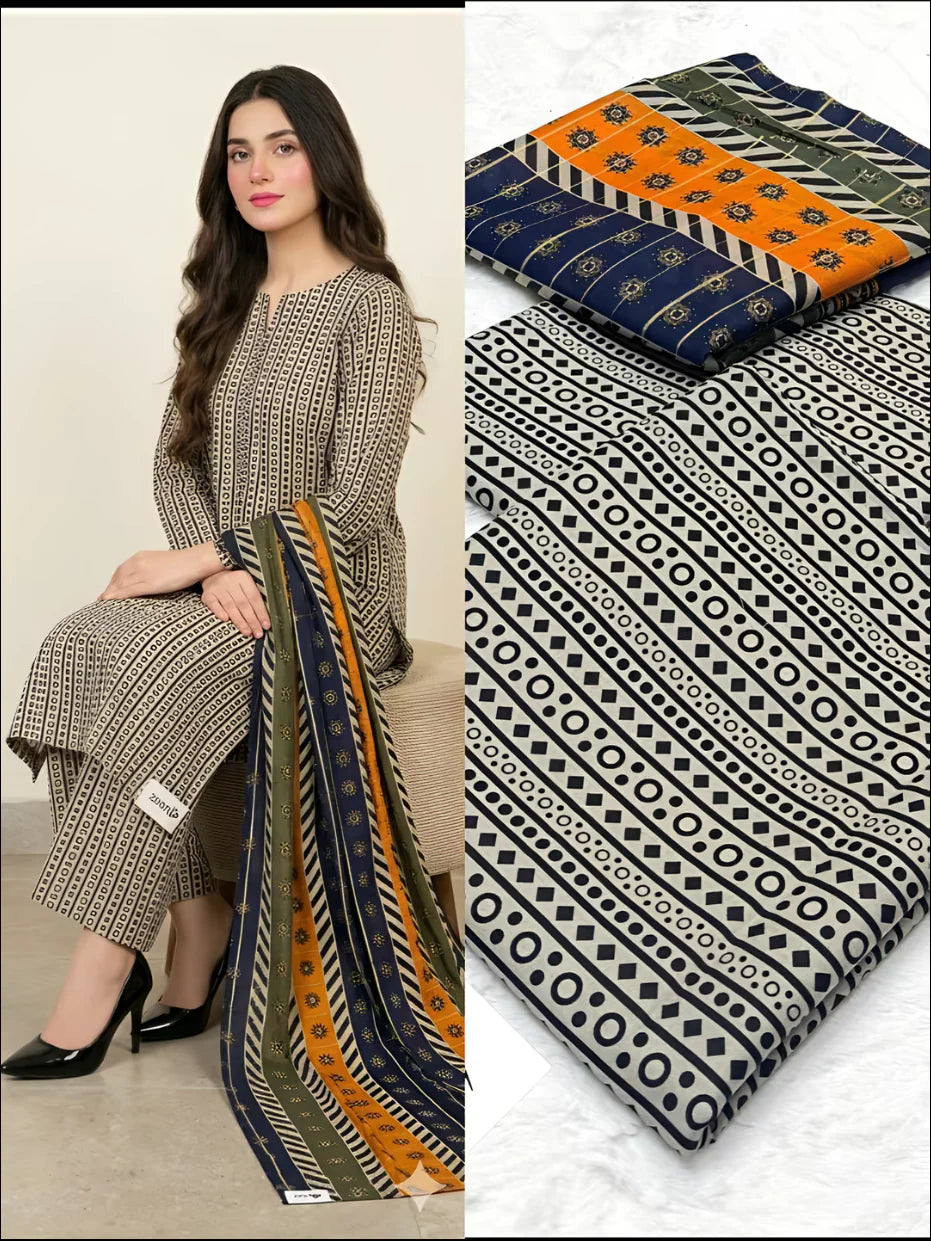 BIN SAEED - Unstitched - Lawn 3pc Printed Suit