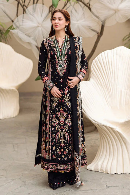 Qalamkar - Heavy Embroidered - Unstitched Lawn 3pc Suit