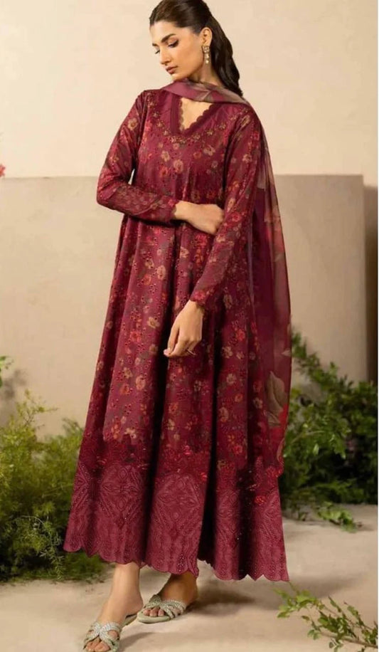 Unstitched - Linen 3pc Embroidered Suit