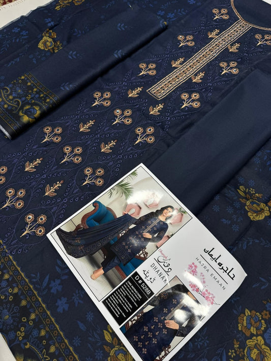 Unstitched - Dhanak 3pc Embroidered Suit