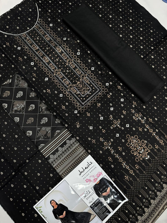 Unstitched - Dhanak 3pc Embroidered Suit