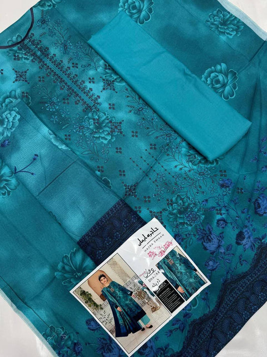 Unstitched - Dhanak 3pc Embroidered Suit