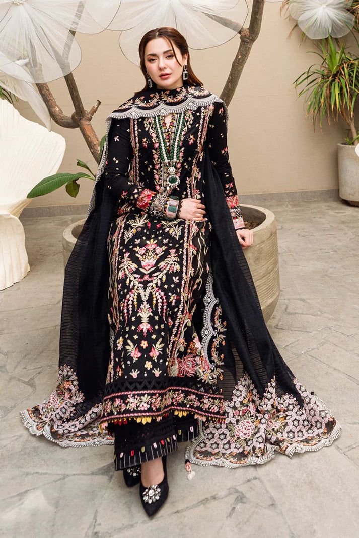 Qalamkar - Heavy Embroidered - Unstitched Lawn 3pc Suit