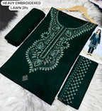 ZARYSH - Unstitched - Lawn 2pc Embroidered Suit