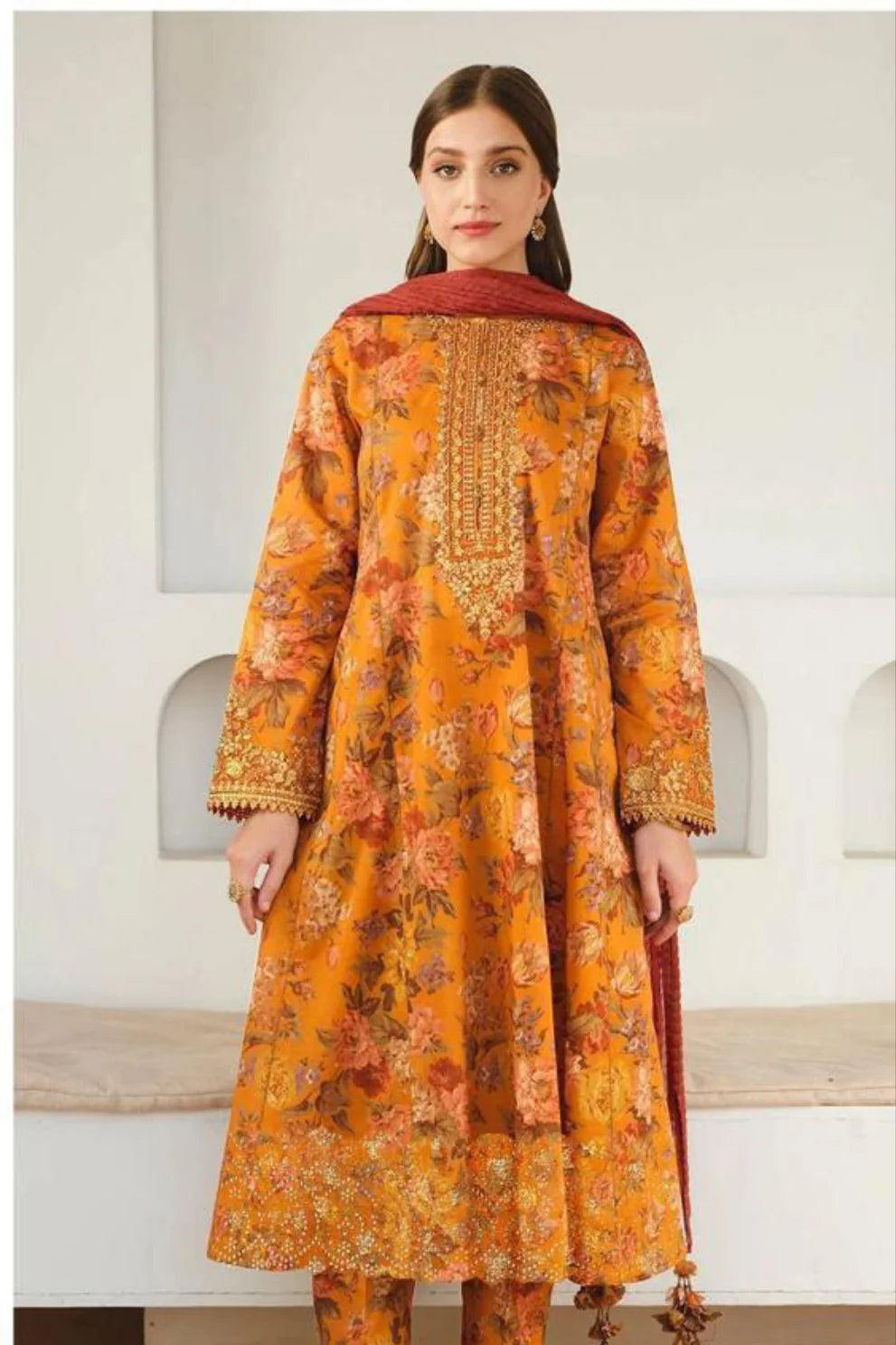 Unstitched - Linen 3pc Embroidered Suit