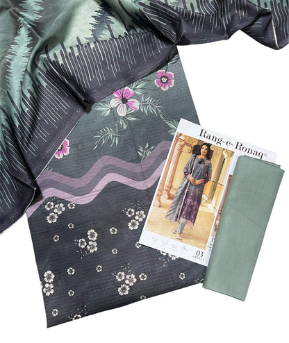 Bana Dora Summer Lawn — Vibrant Printed 3pc Unstitched Suit