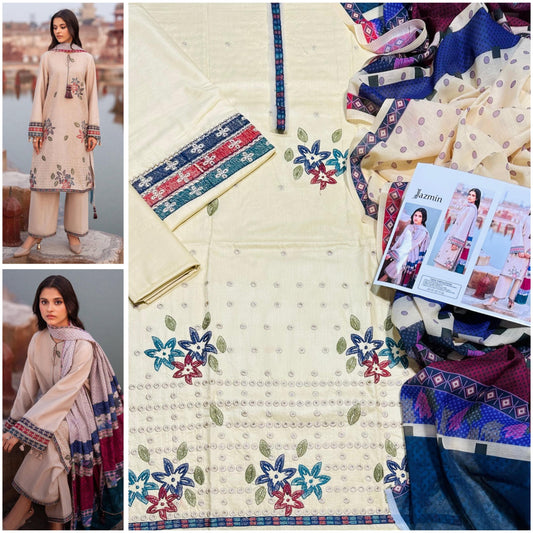 Premium Unstitched - Lawn 3pc Embroidered Suit