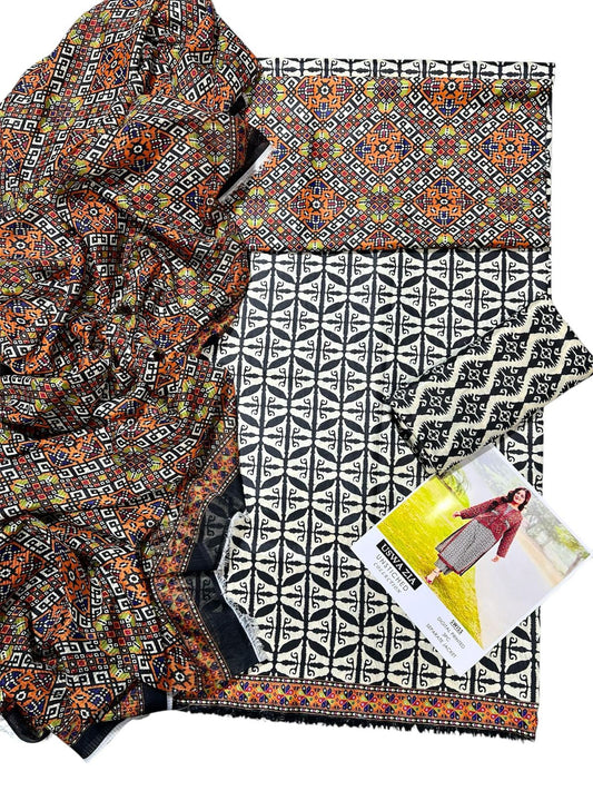 Unstitched - Swiss Silk 3pc Printed Suit
