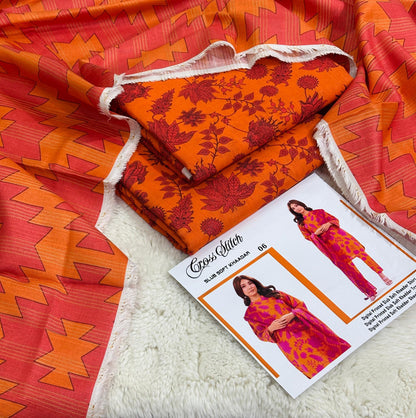 Unstitched - Khaddar 3pc Printed Suit