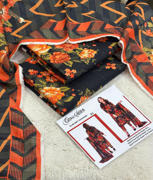 Unstitched - Khaddar 3pc Printed Suit