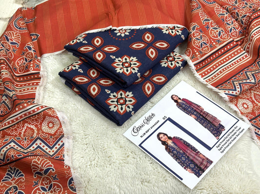 Unstitched - Khaddar 3pc Printed Suit