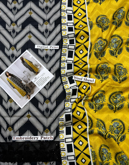 Unstitched - Khaddar 3pc Printed Suit