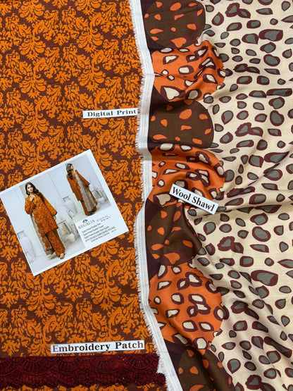 Unstitched - Khaddar 3pc Printed Suit